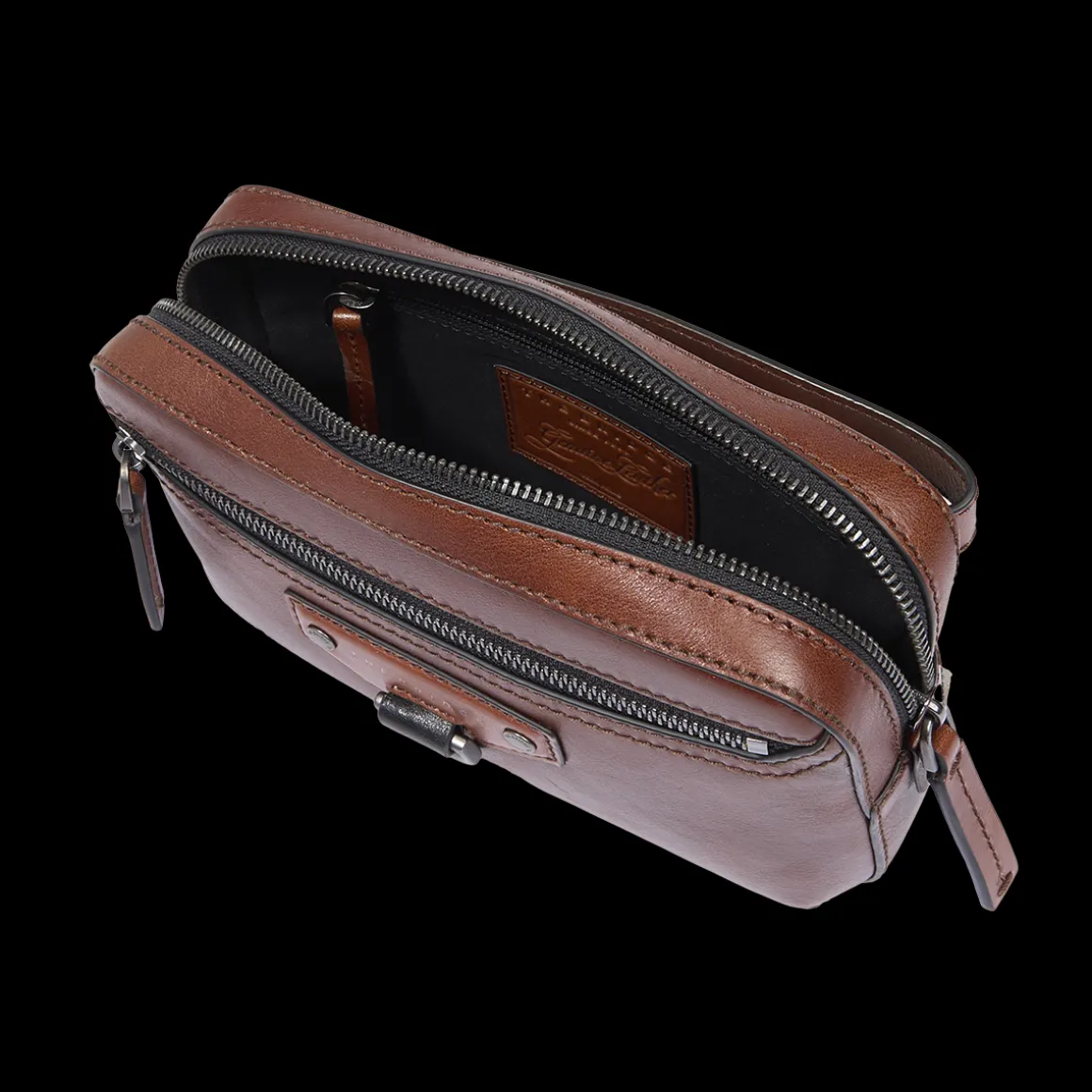 Pochette uomo in pelle con zip