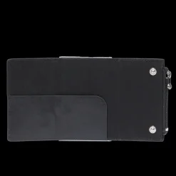 Portacarte in pelle a scatto con protezione rfid