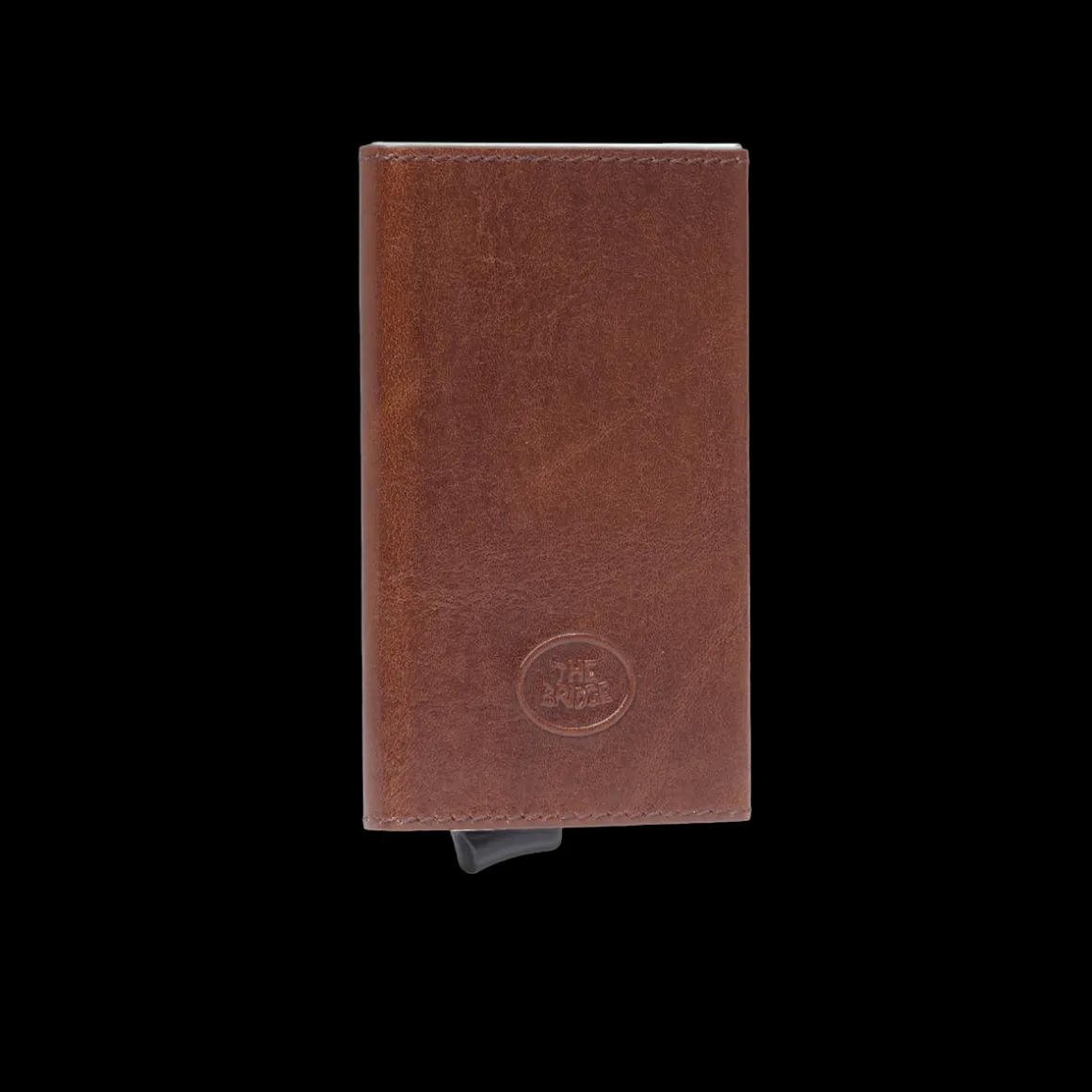 Portacarte in pelle a scatto con protezione rfid