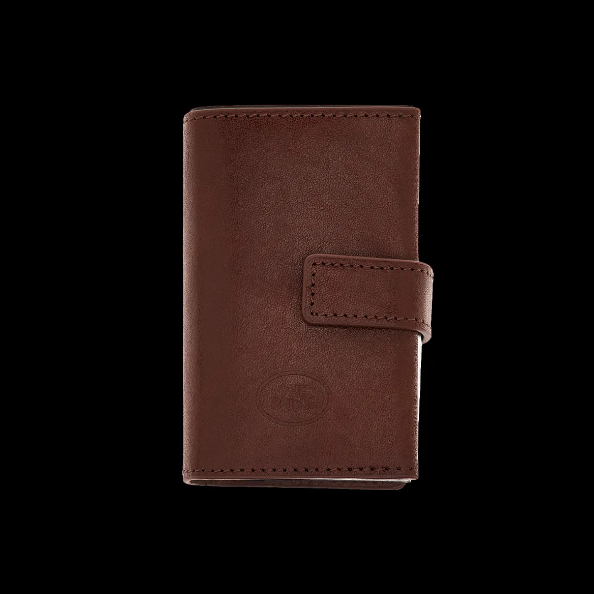 Portacarte in pelle a scatto con protezione rfid