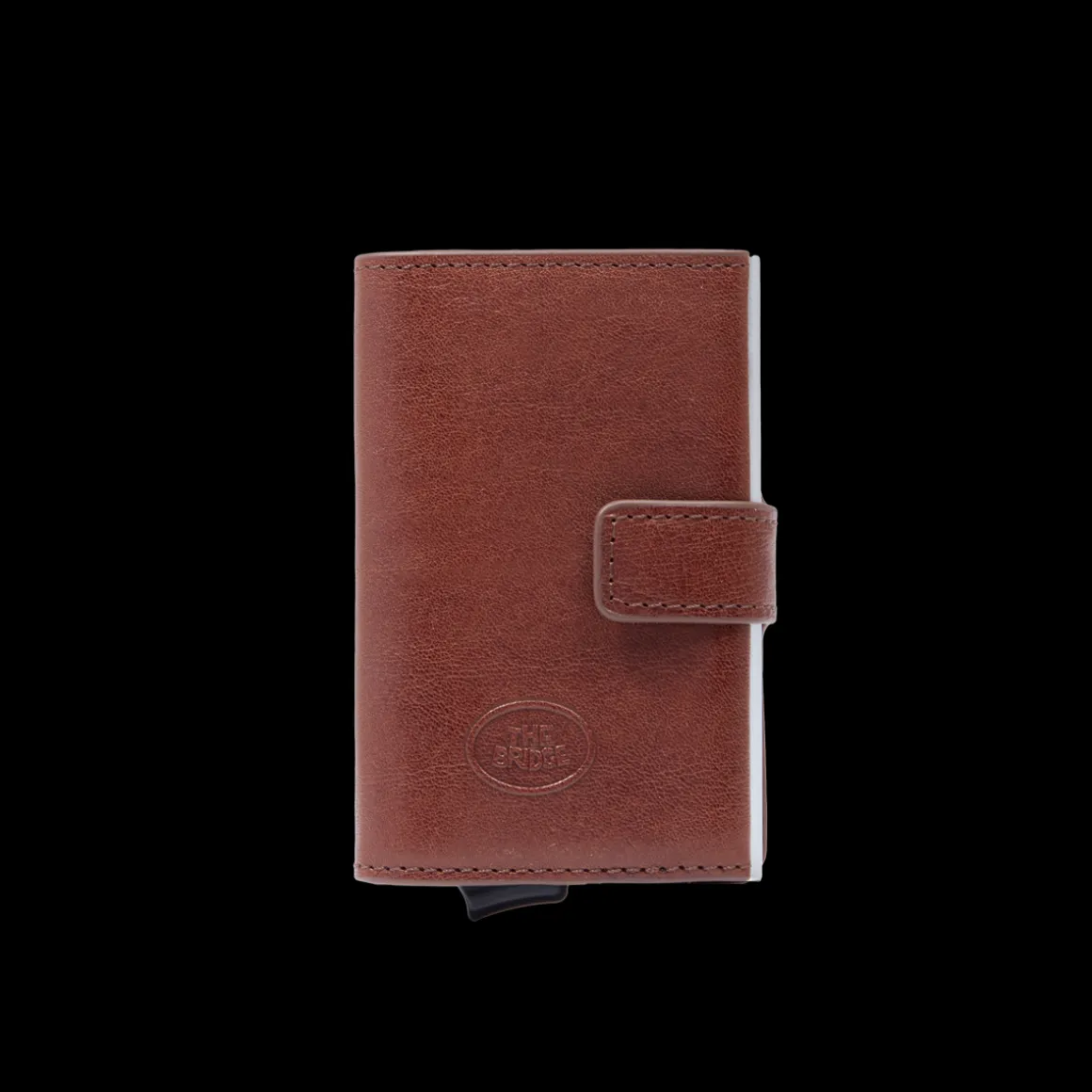 Portacarte in pelle a scatto con protezione rfid