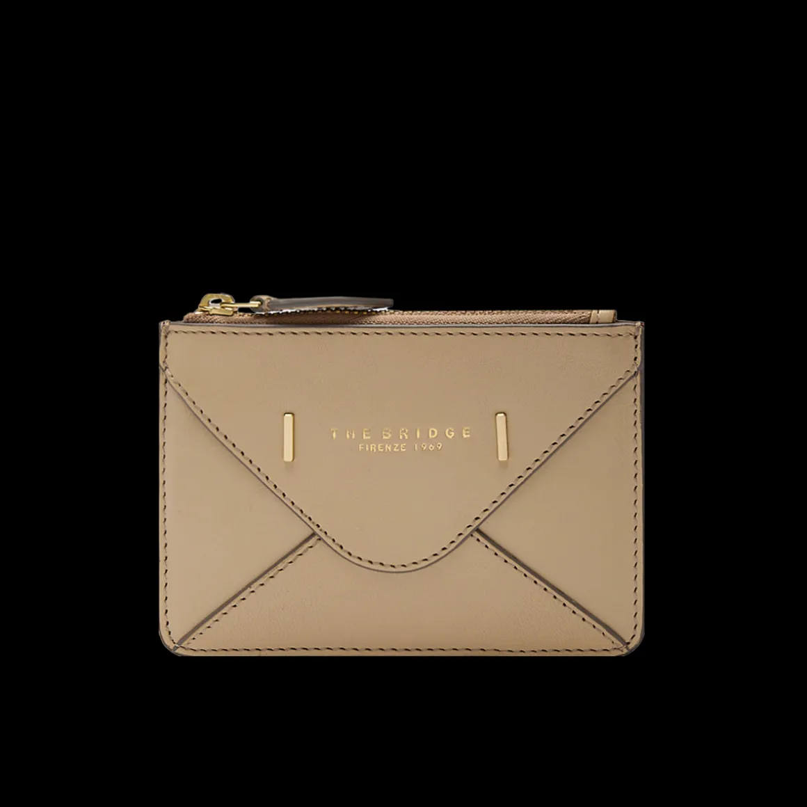 Portacarte in pelle compatto con zip