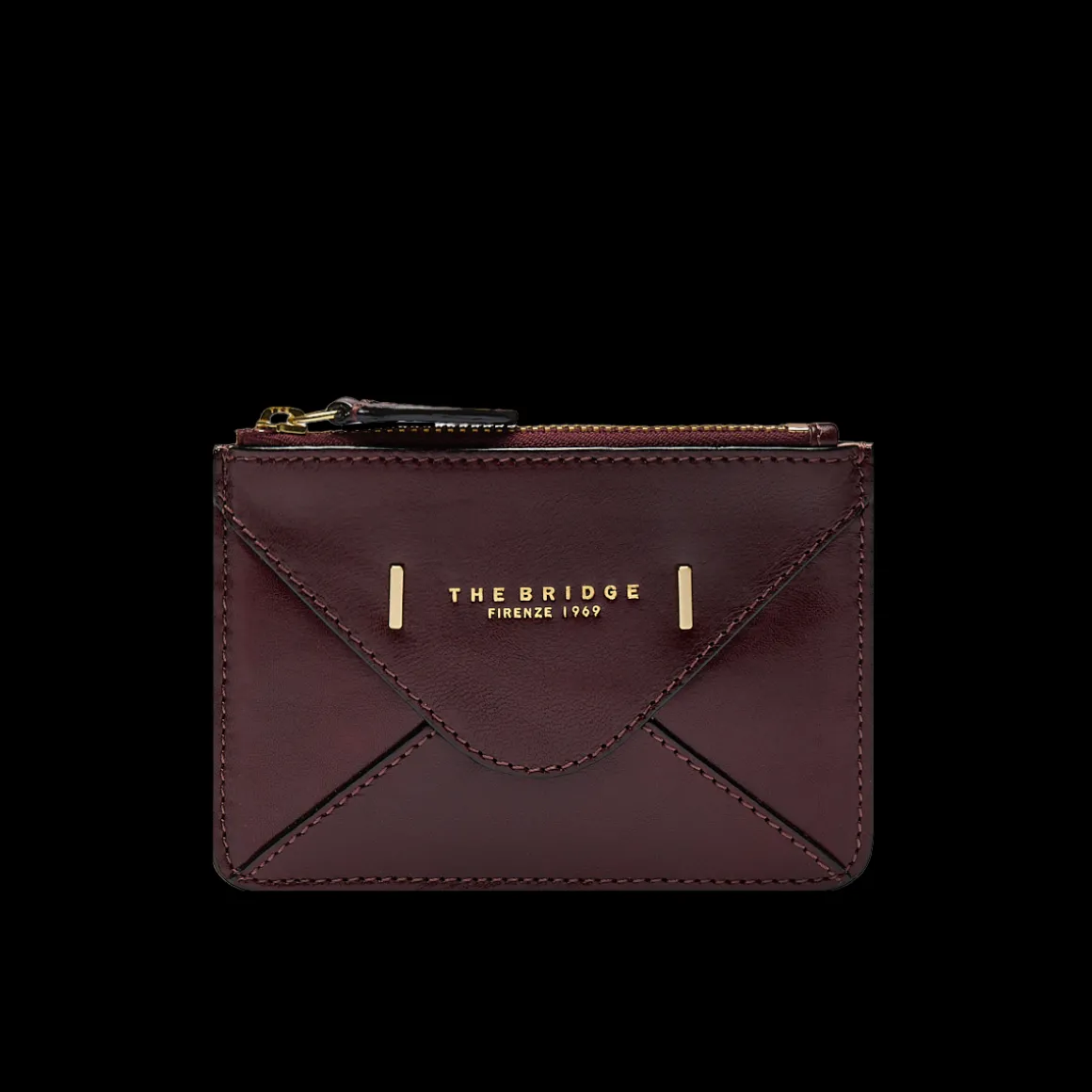 Portacarte in pelle compatto con zip