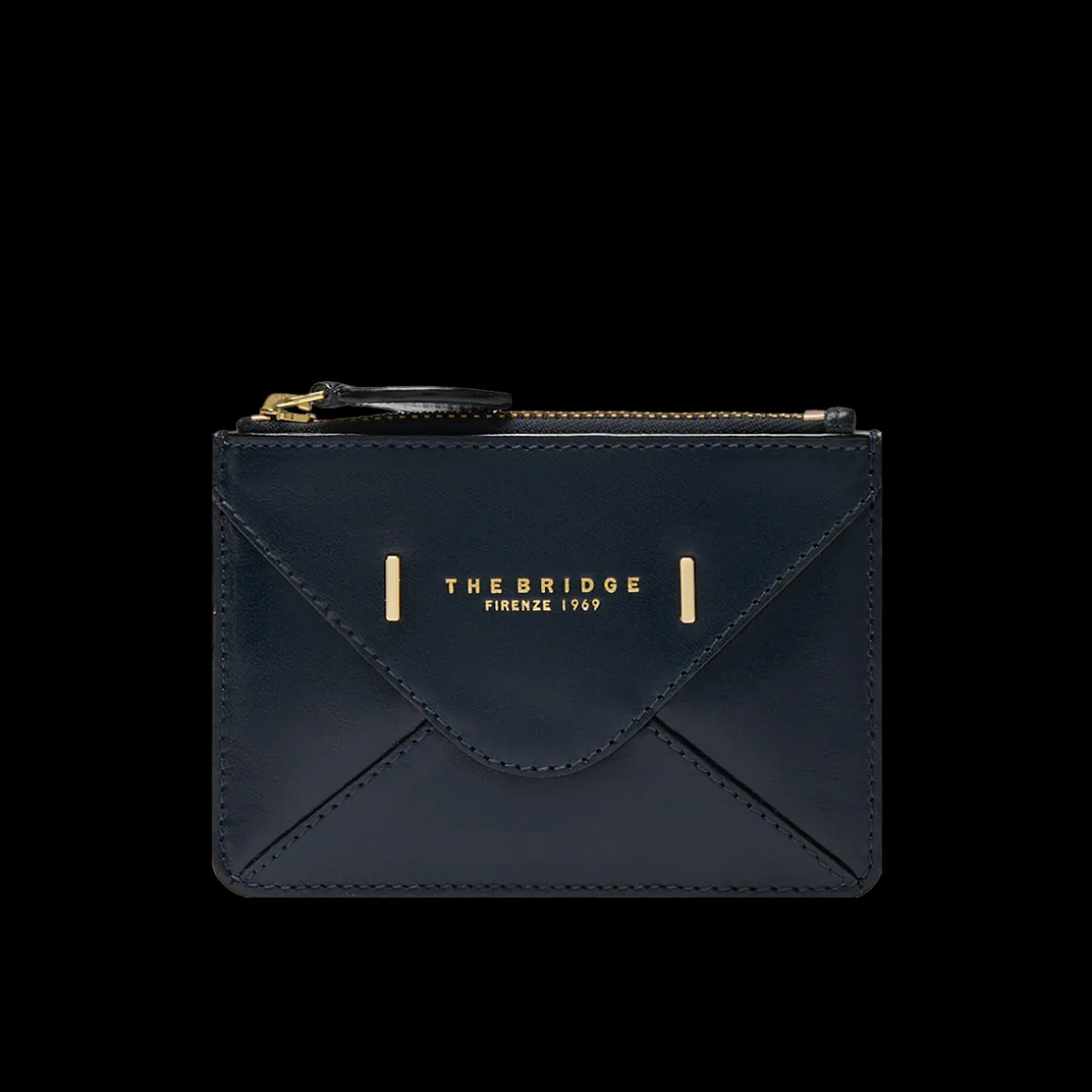 Portacarte in pelle compatto con zip