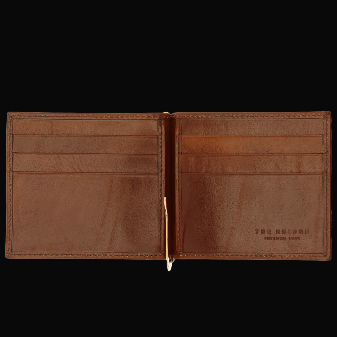 Portacarte in pelle con fermasoldi