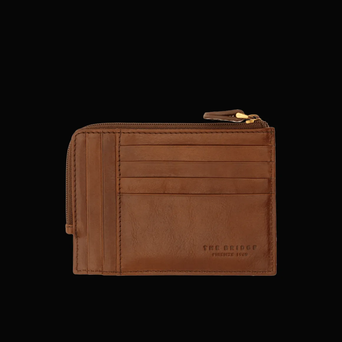 Portacarte in pelle con zip