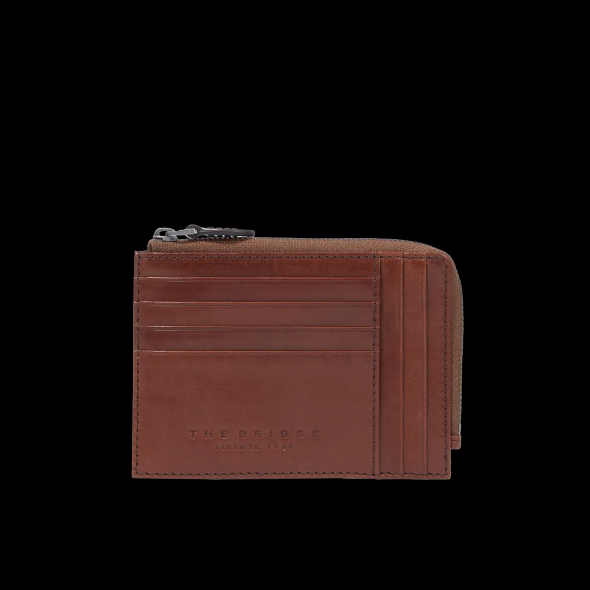 Portacarte in pelle con zip