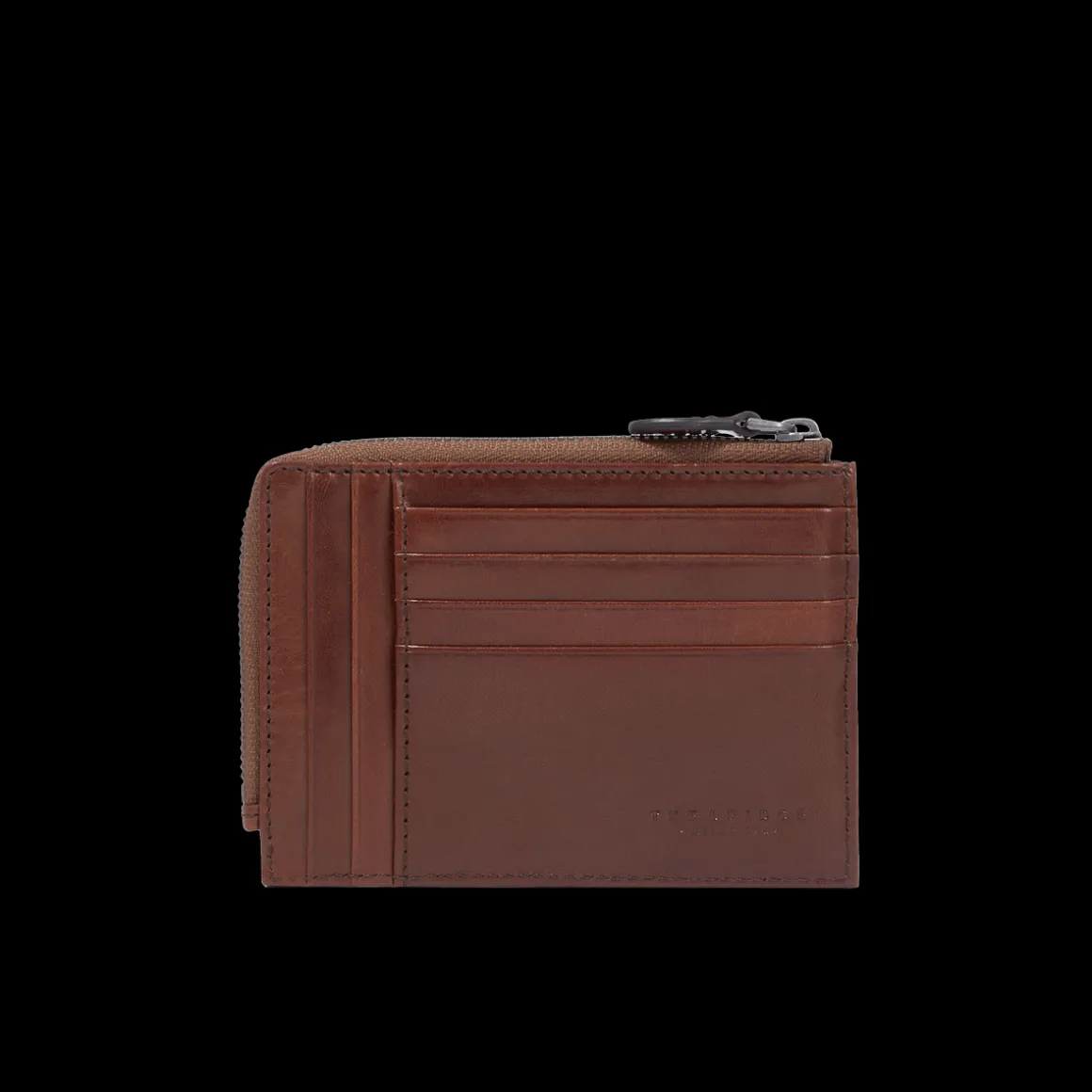 Portacarte in pelle con zip