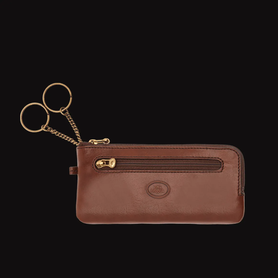 Portachiavi in pelle con zip