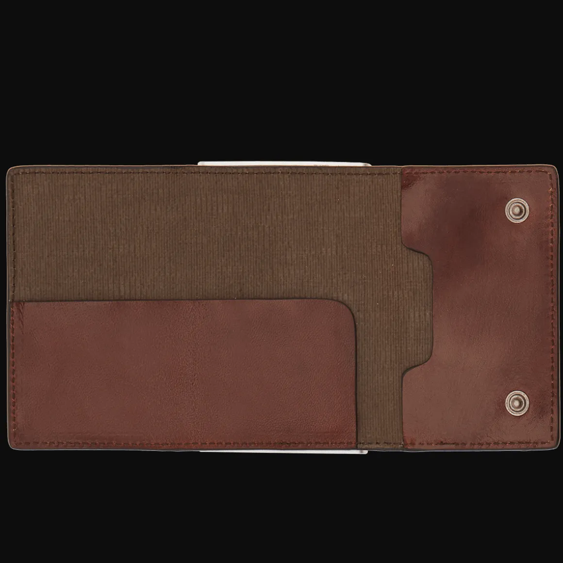 Portcarte in pelle a scatto con protezione rfid
