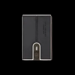 Portcarte in pelle a scatto con protezione rfid
