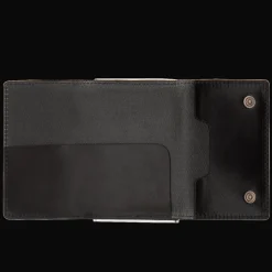 Portcarte in pelle a scatto con protezione rfid
