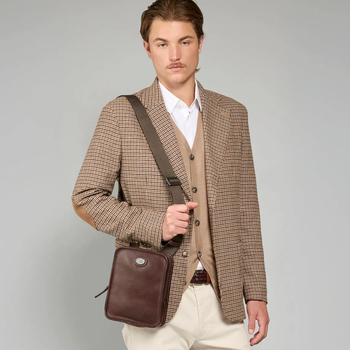 Tracolla in pelle uomo