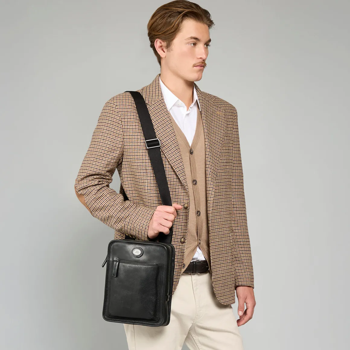 Tracolla in pelle uomo