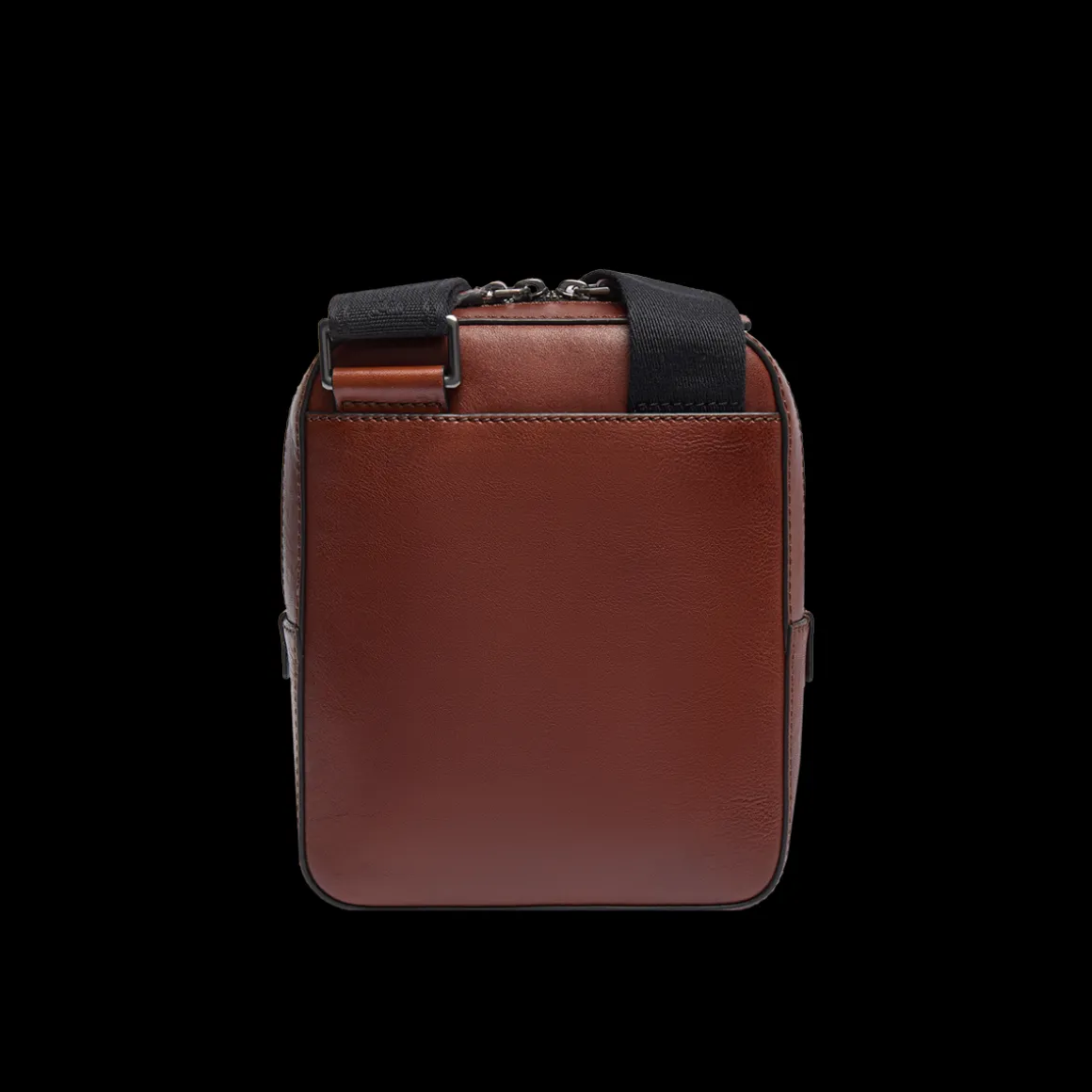 Tracolla in pelle uomo con zip frontale