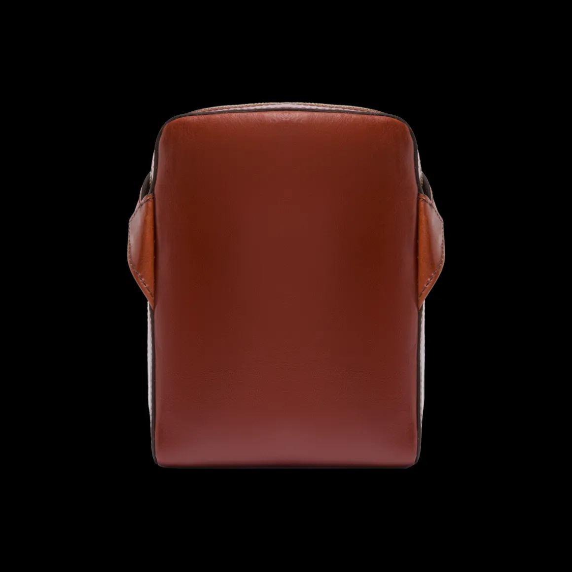 Tracolla in pelle uomo con zip frontale