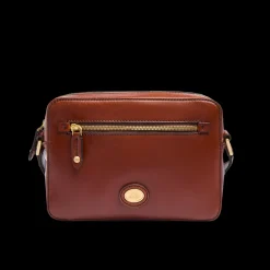Tracolla in pelle uomo con zip frontale