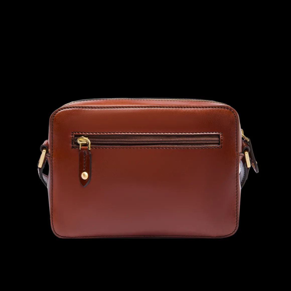 Tracolla in pelle uomo con zip frontale