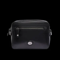 Tracolla in pelle uomo con zip frontale
