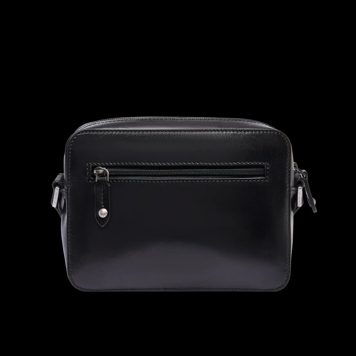 Tracolla in pelle uomo con zip frontale