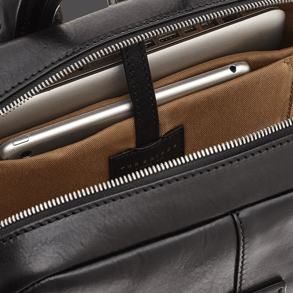 Zaino in pelle porta pc uomo due zip