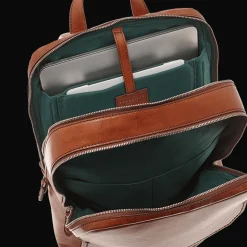 Zaino in pelle porta pc uomo due zip
