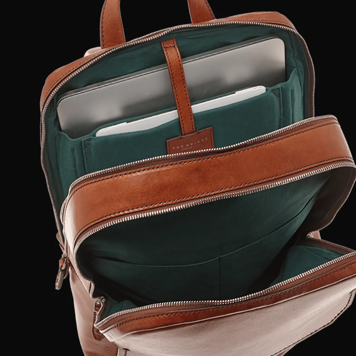 Zaino in pelle porta pc uomo due zip