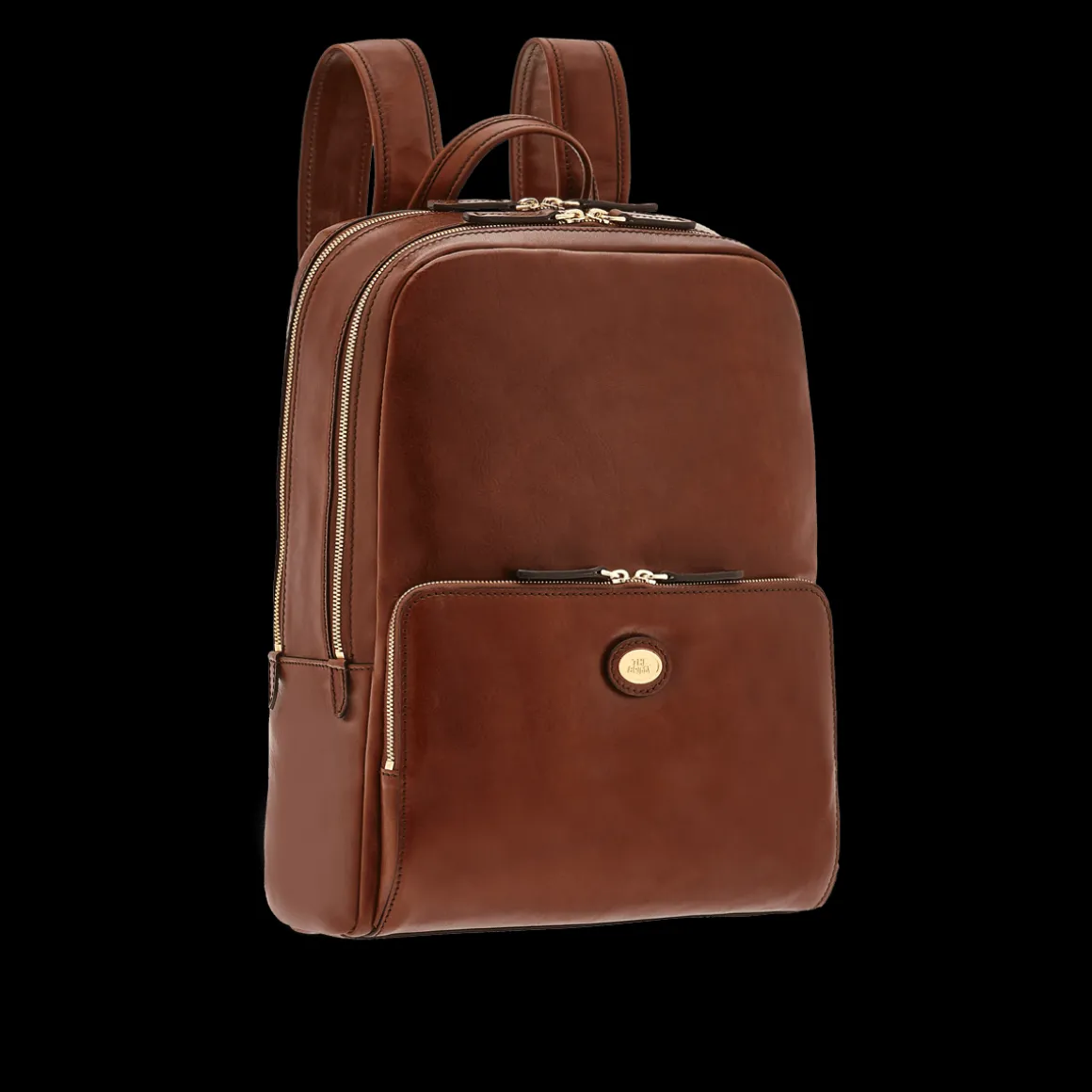 Zaino in pelle porta pc uomo due zip