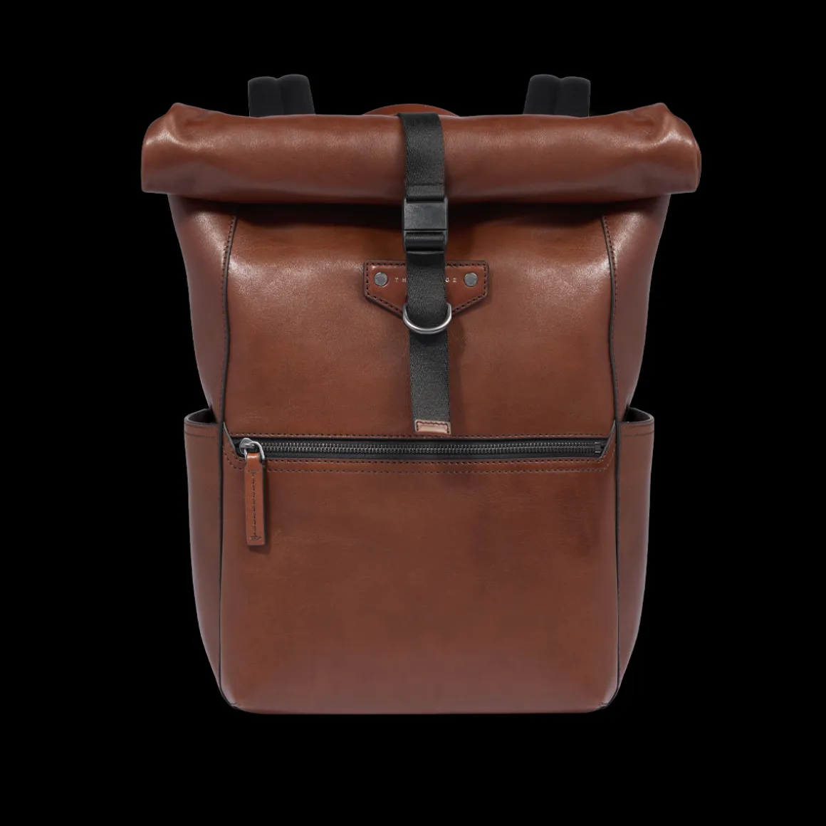 Zaino in pelle uomo con apertura roll-top