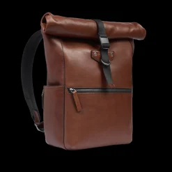 Zaino in pelle uomo con apertura roll-top