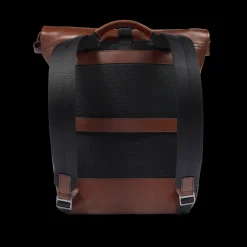 Zaino in pelle uomo con apertura roll-top