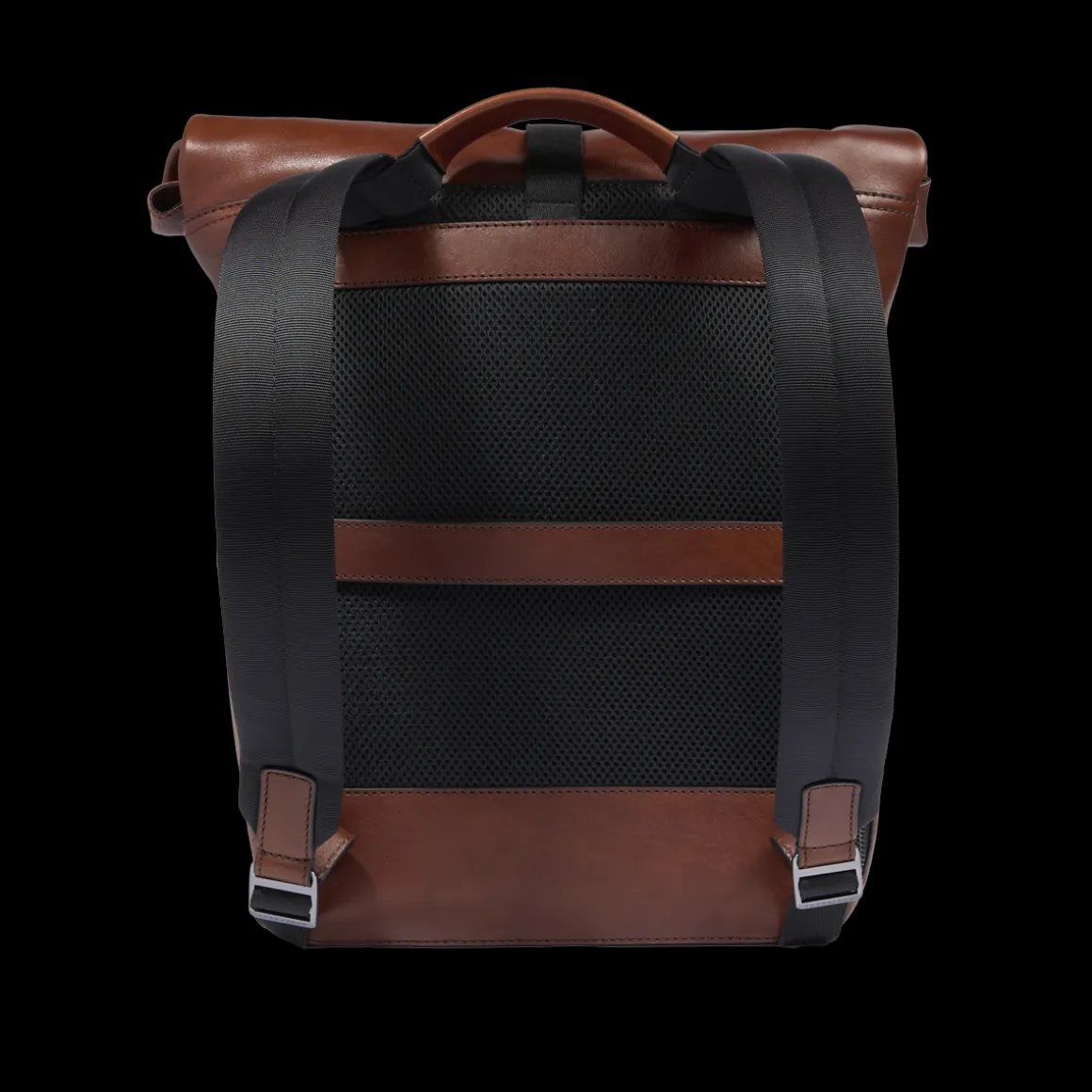 Zaino in pelle uomo con apertura roll-top