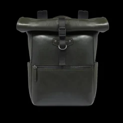 Zaino in pelle uomo con apertura roll-top