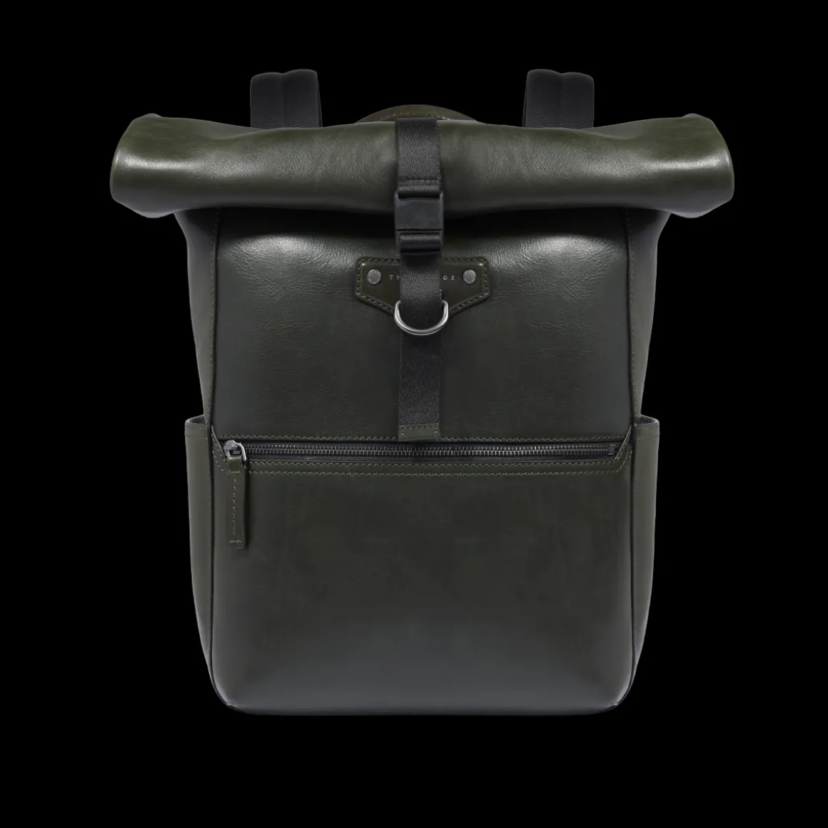 Zaino in pelle uomo con apertura roll-top