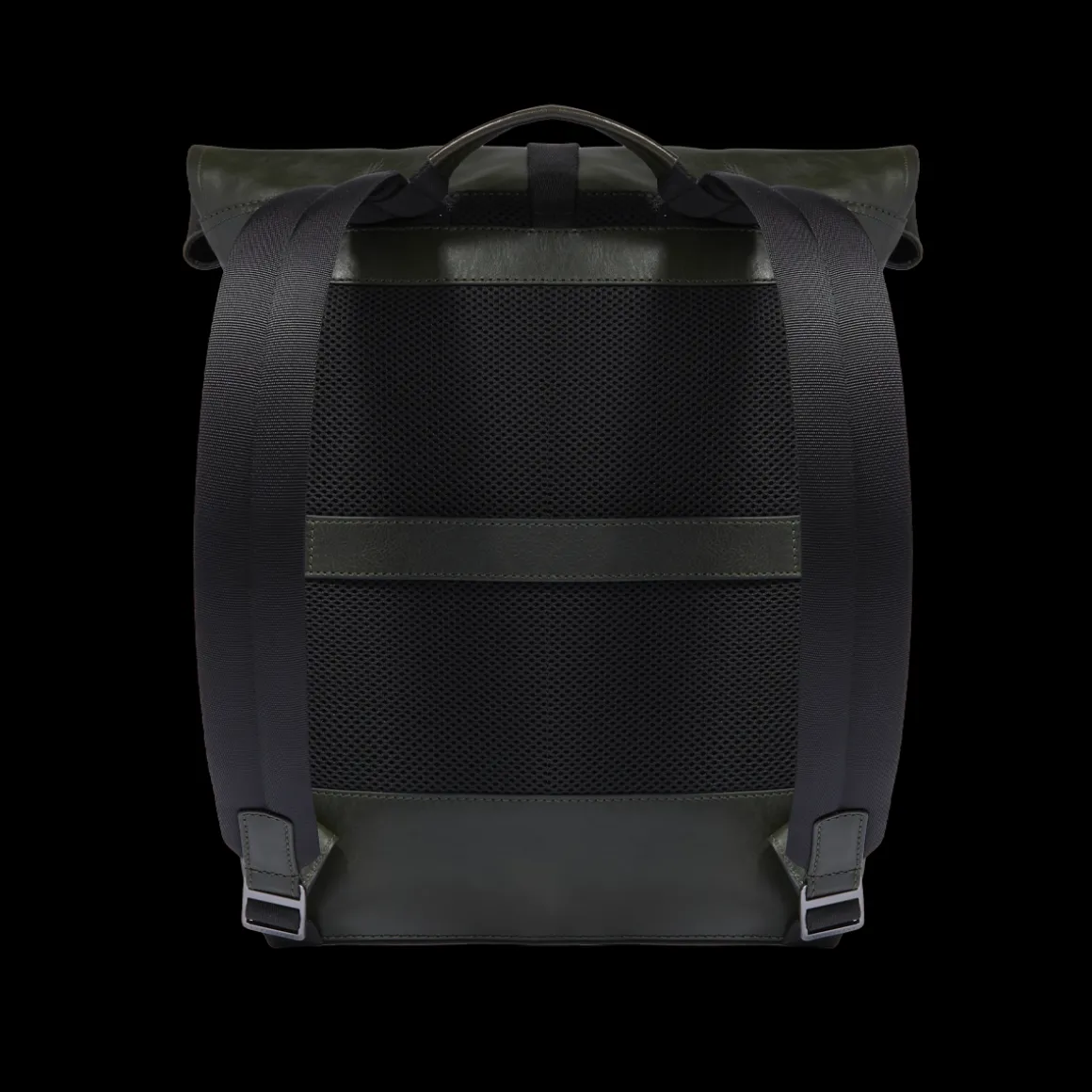 Zaino in pelle uomo con apertura roll-top
