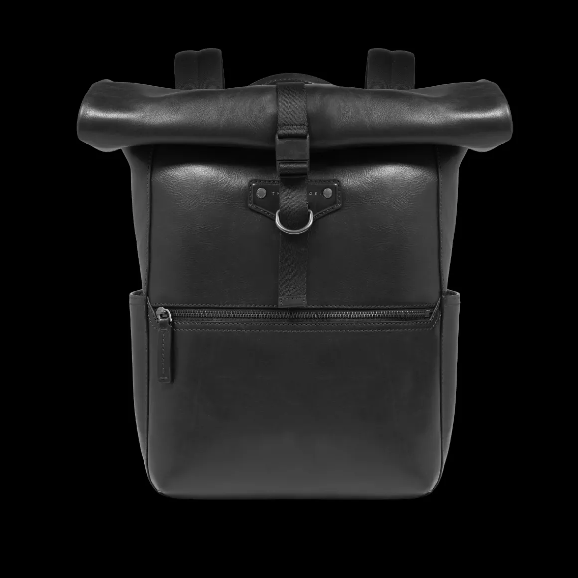 Zaino in pelle uomo con apertura roll-top