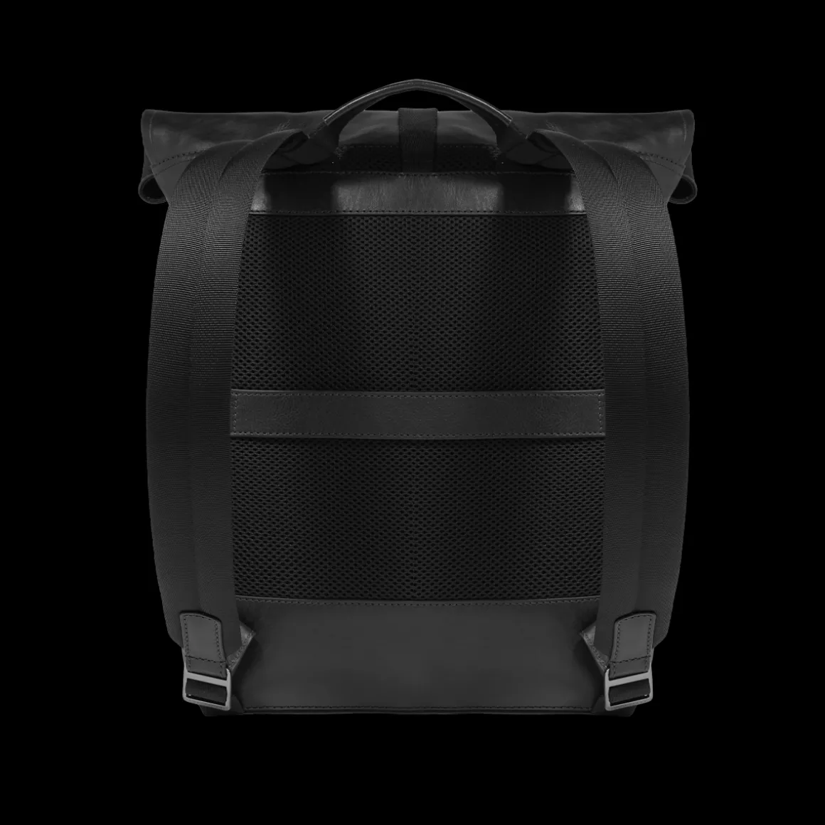 Zaino in pelle uomo con apertura roll-top