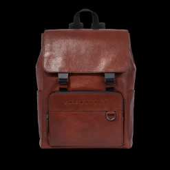 Zaino in pelle uomo con patta frontale
