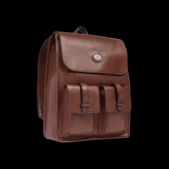 Zaino in pelle uomo con tasche frontali
