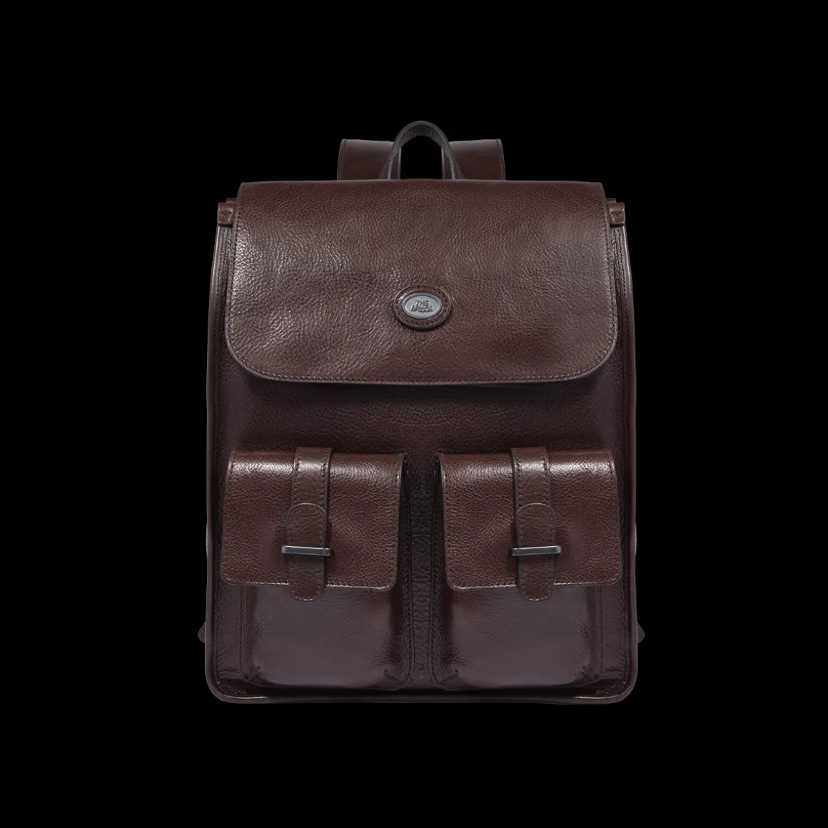 Zaino in pelle uomo con tasche frontali