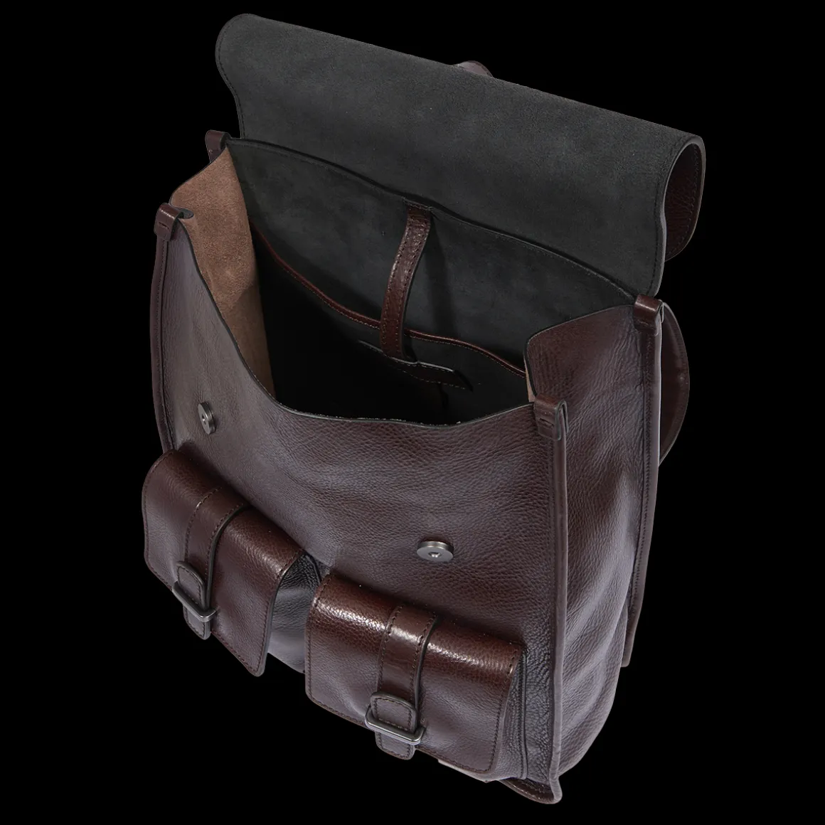 Zaino in pelle uomo con tasche frontali