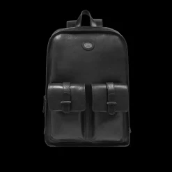 Zaino in pelle uomo una zip e tasche frontali