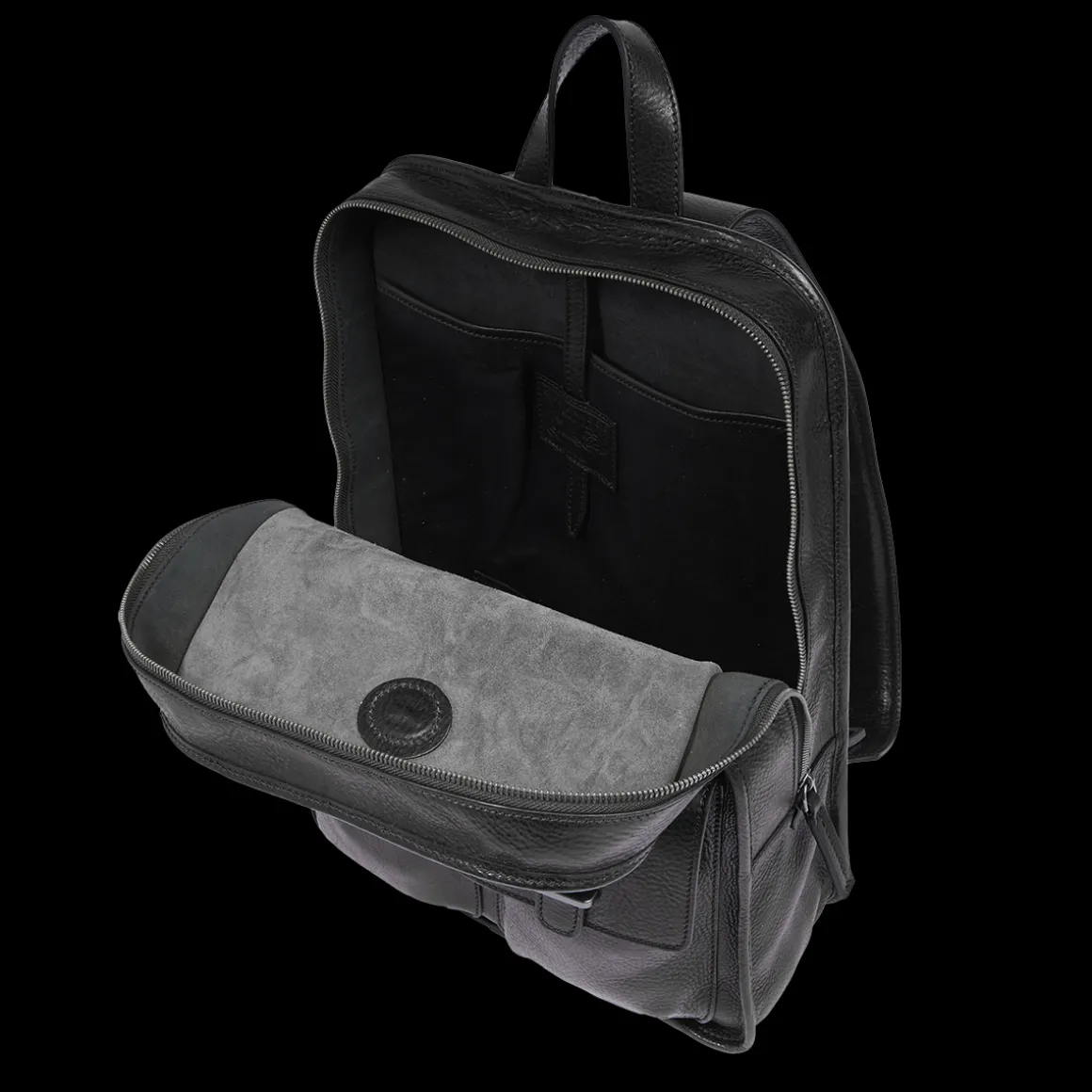 Zaino in pelle uomo una zip e tasche frontali