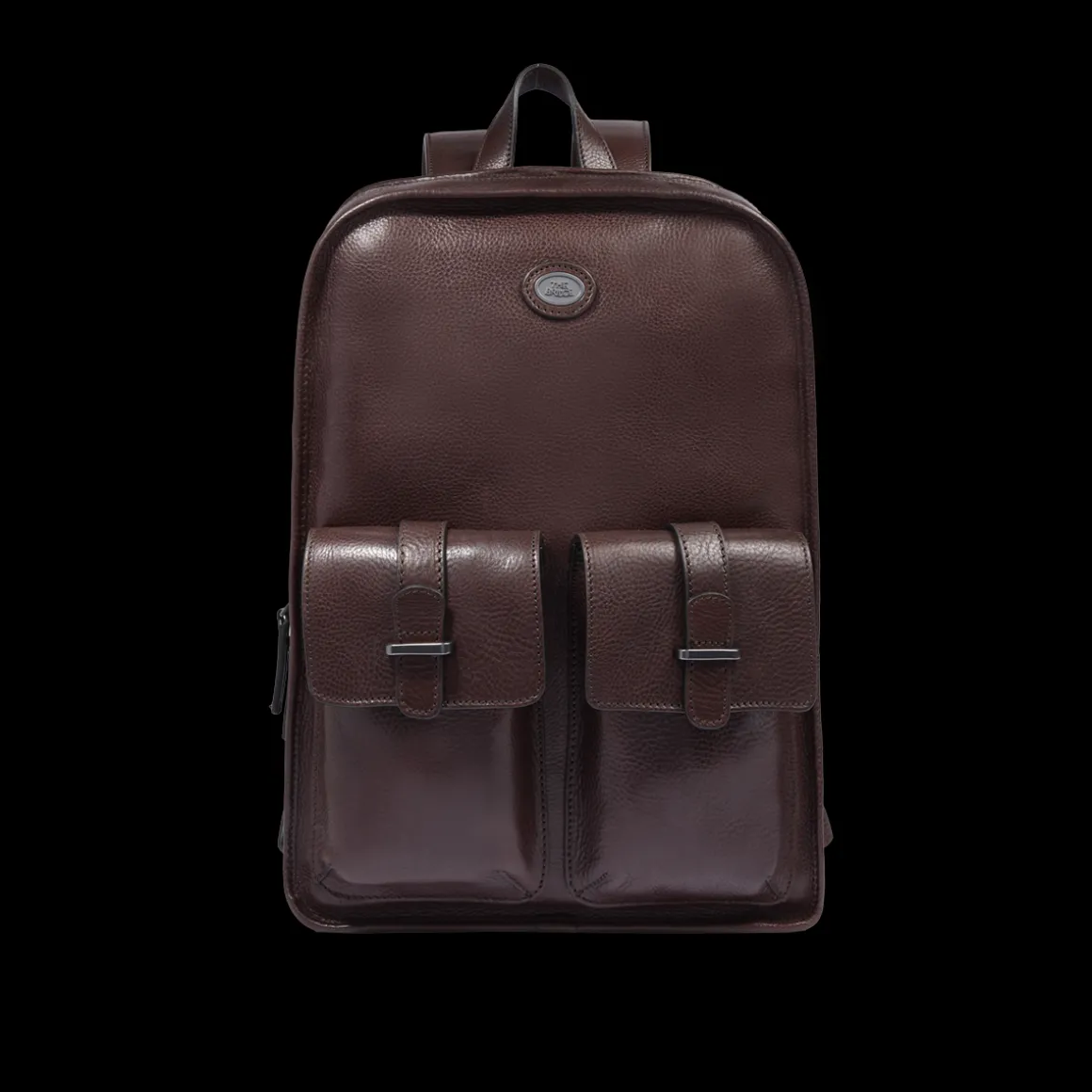 Zaino in pelle uomo una zip e tasche frontali