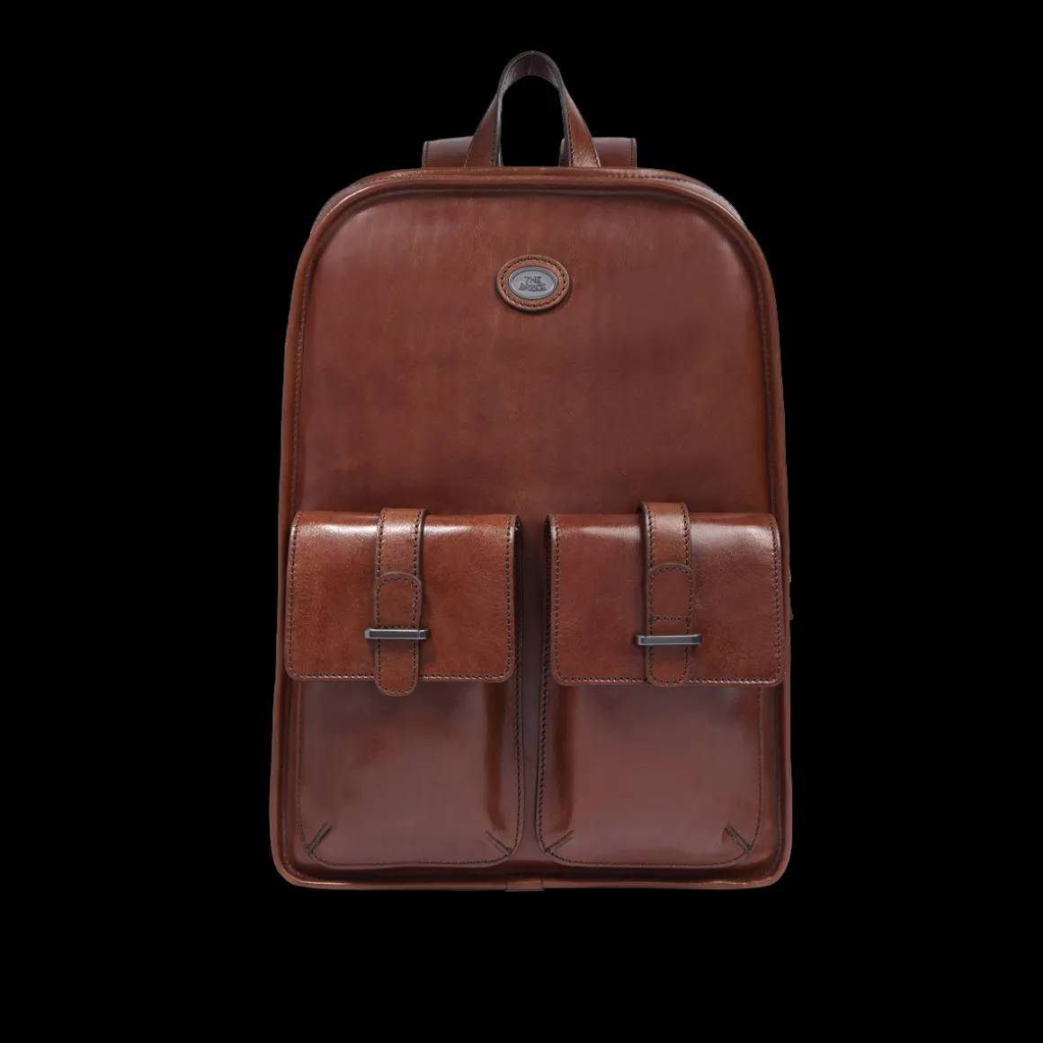 Zaino in pelle uomo una zip e tasche frontali