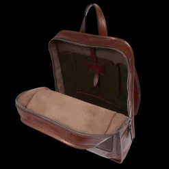 Zaino in pelle uomo una zip e tasche frontali